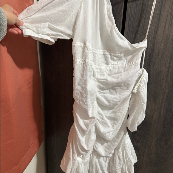 Isabel Marant Etoile Lecia Dress White One-Shoulder Puff-Sleeve Mini Dress - Picture 9 of 10